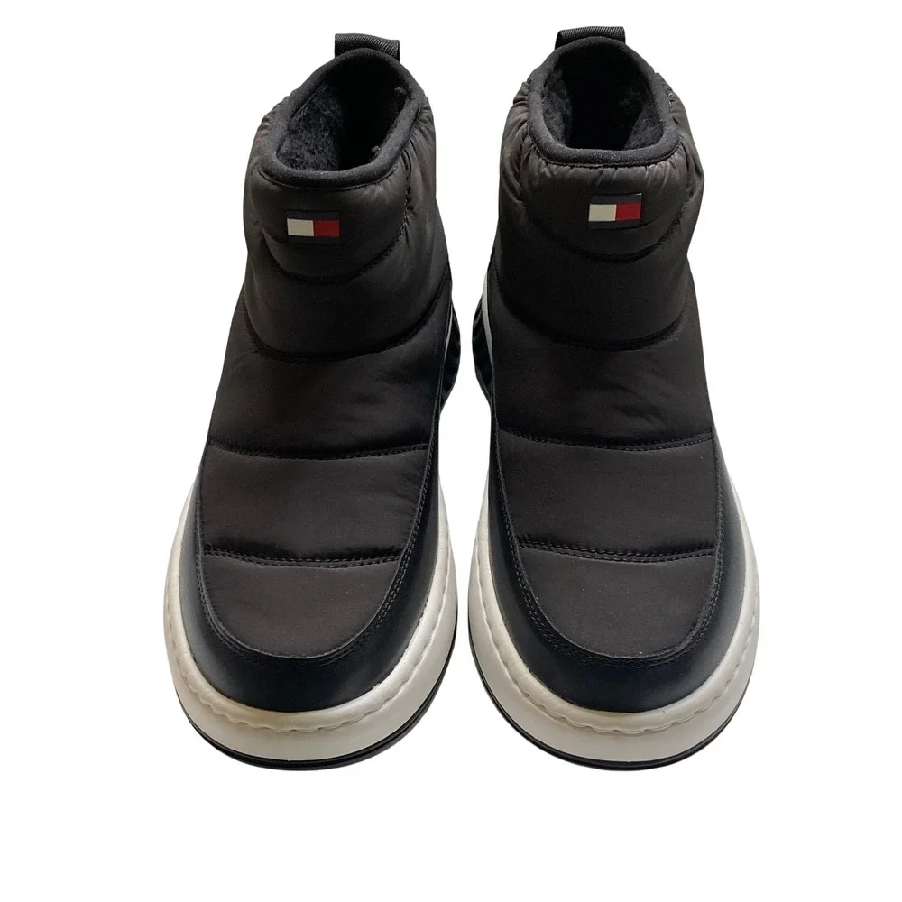 Tommy Hilfiger Womens‎ Black Puffer Ankle Boots Faux Fur Lined Platform 6.5 NWOB